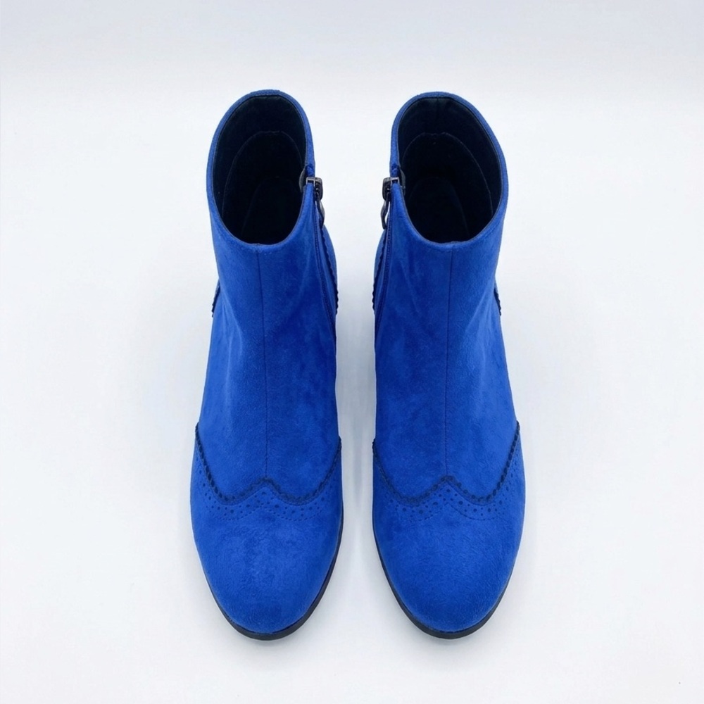 Blue Suede Ankle Boots - Picture 4 of 6